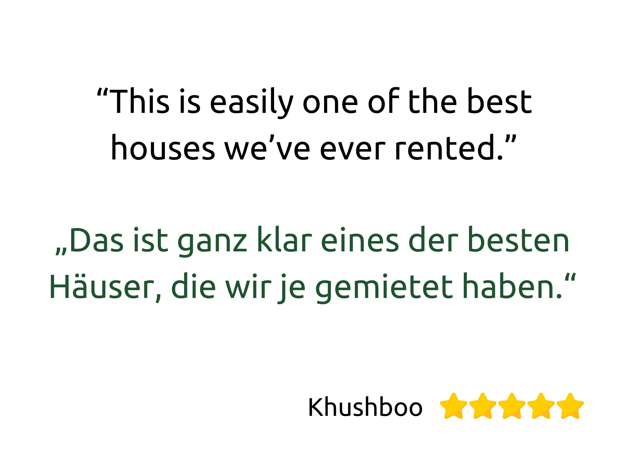 06_Gästebewertung Gästebewertung zur Villa Siegsdorf: das beste Haus, das die Gäste je gemietet haben