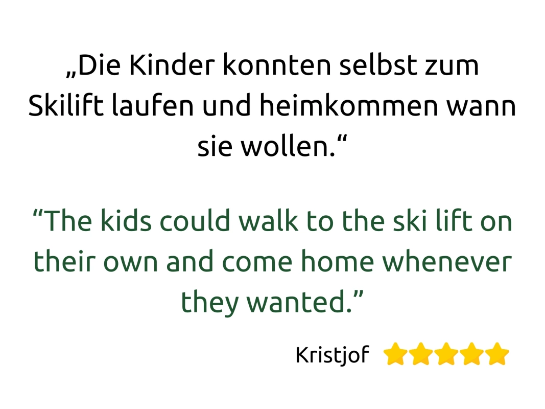 Gästebewertung zum Ferienhaus Ruhpolding: der Westernberglift direkt am Haus ist mit Kindern besonders praktisch