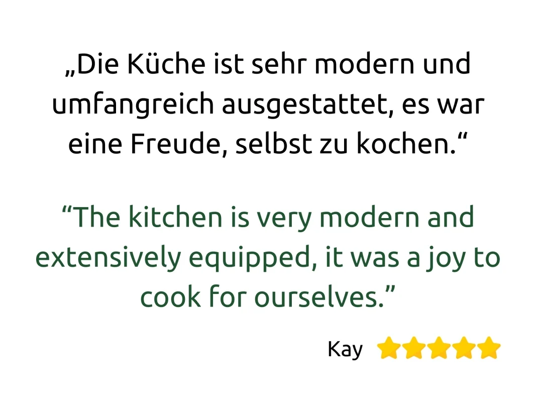 Gästebewertung zum Chalet Reit im Winkl: eine Freude selbst zu kochen dank umfangreich ausgestatteter Küche
