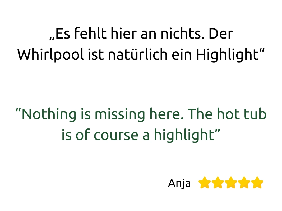 18_Gästebewertung Gästebewertung zum Ferienhaus Ruhpolding: es gibt alles, was man sich wünscht, und der Whirlpool ist ein echtes Highlight