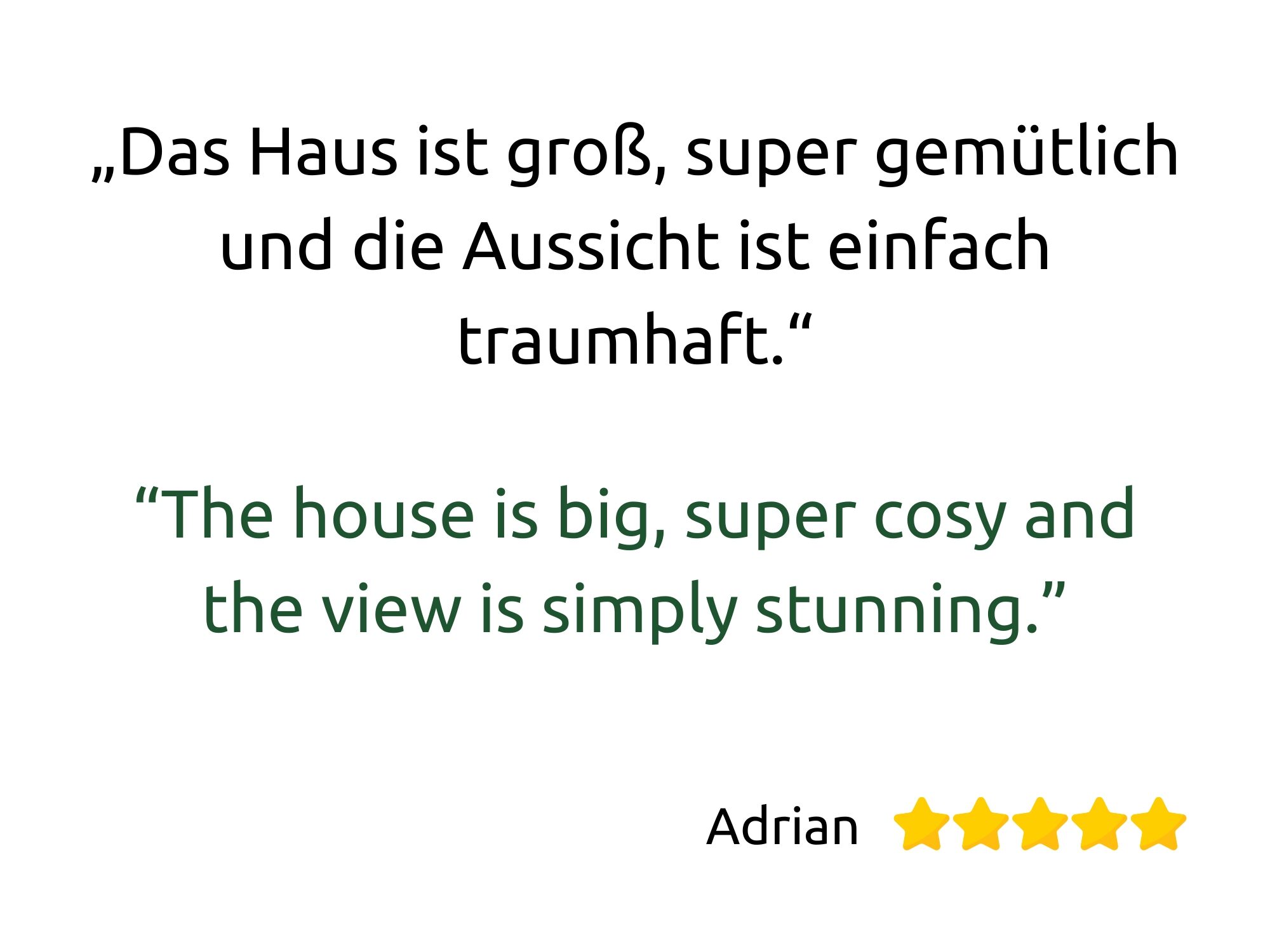 Gästebewertung zum Chalet Reit im Winkl: gemütliches Haus mit reichlich Platz und toller Aussicht